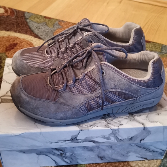 Grey Suede Propet Walking Shoes - Picture 3 of 8